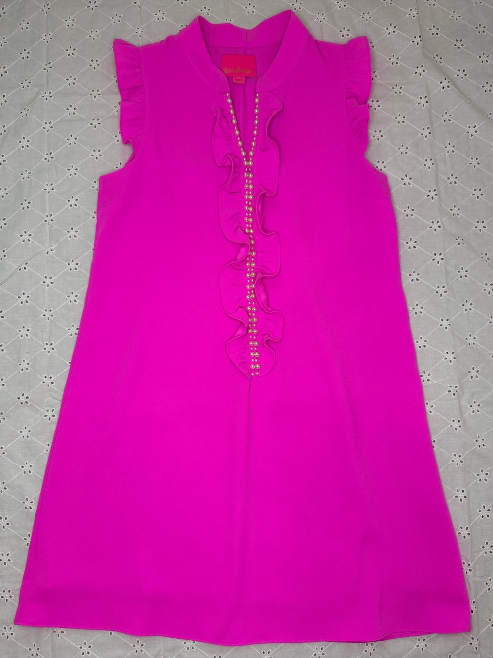 Lilly Pulitzer Adalee Shift Dress Solid Roxie Pink Pearl Zip Size 8